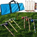 Toy Time Vintage Style Wooden Croquet Set with Carrying Case - 6 Player Outdoor Lawn Game for Kids and Adults 294375POG